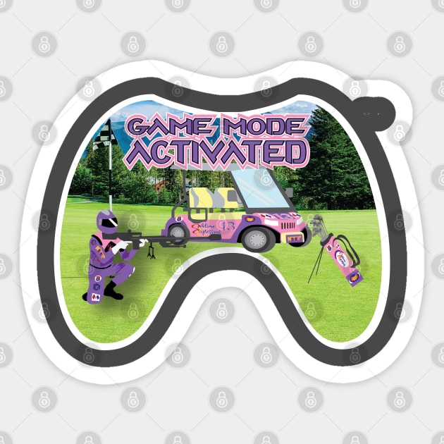 Game Mode Activated Pink Golf course white Trim Sticker by Sublime Expressions